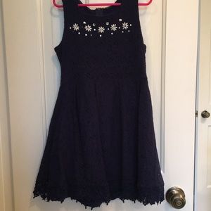Navy crochet dress